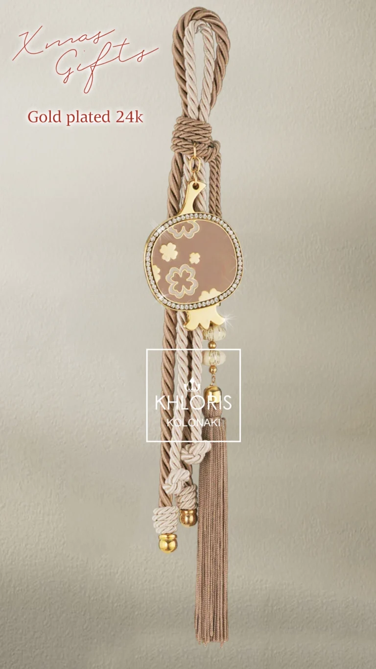 Γούρι 45 εκ. ρόδι με στρασάκια gold plated 24k