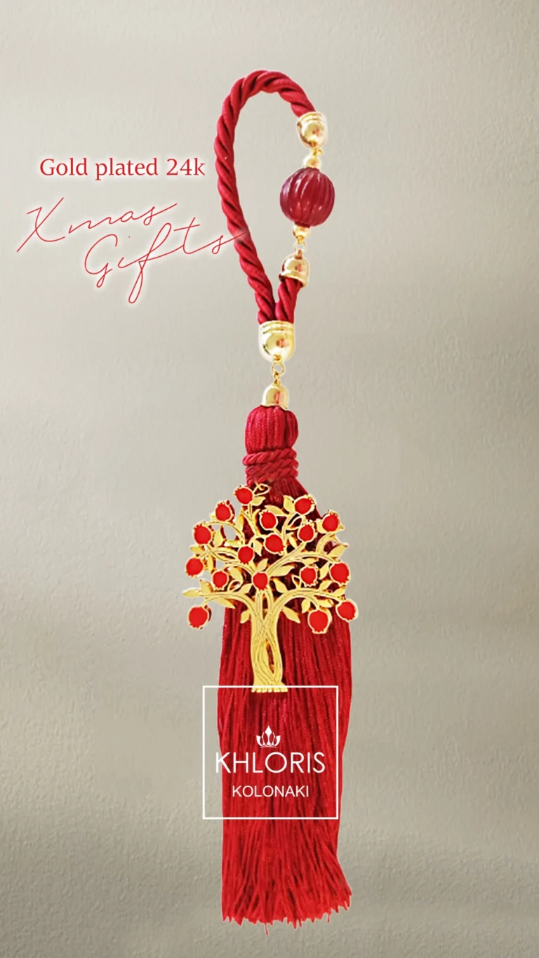 Γούρι κόκκινο με χρυσή ροδιά gold plated 24k